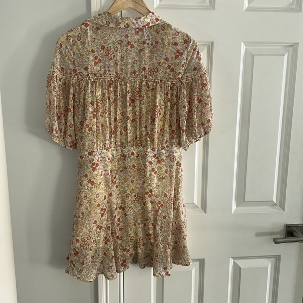 NWOT Free People Bonnie Floral Mini Dress Size Medium in Tea Combo Z529 - Picture 7 of 7